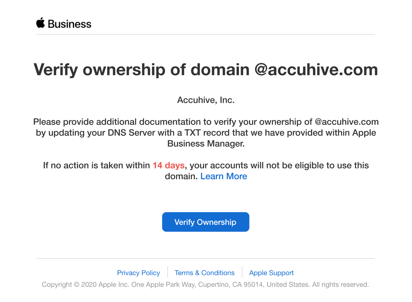 Apple Business Manager And Verifying Managed Apple ID Domains